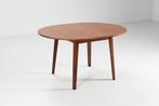 Ronde vintage jaren 50 tafel, uitschuifbaar teak, Huis en Inrichting, Tafels | Eettafels, Ophalen, Gebruikt, 100 tot 150 cm, Rond