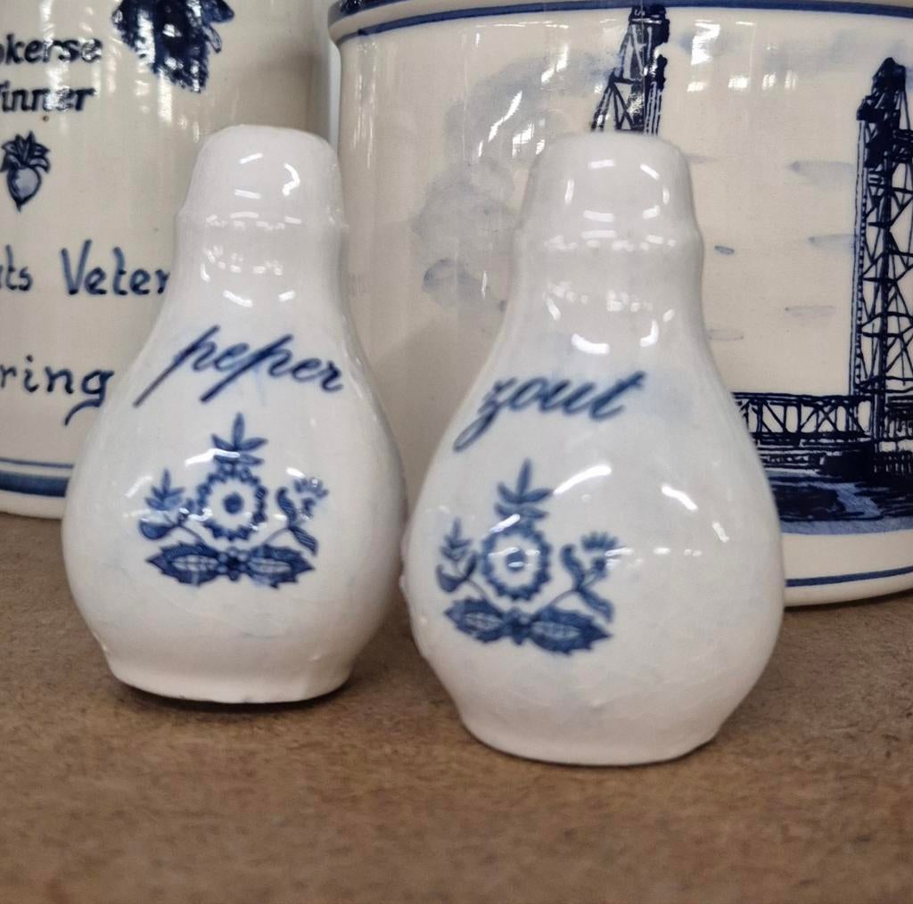 Zout- en pepervaatjes Delfts blauw, Verzenden, Porselein, Overige stijlen, Overige typen