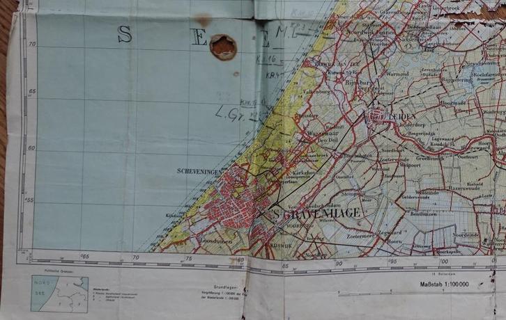 Niederlande 1:100 000 Sonderausgabe! Dienstgeb. Amsterdam 9, Verzamelen, Militaria | Tweede Wereldoorlog, Landmacht, Overige typen