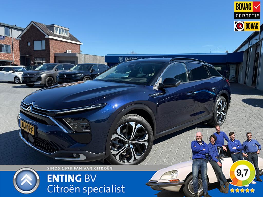 Citroen C5 X 1.6 HYBRID EAT8 PLUS VOLLEER MEMORY SEATS ADAPT, Gebruikt, 4 cilinders, 150 pk, Blauw