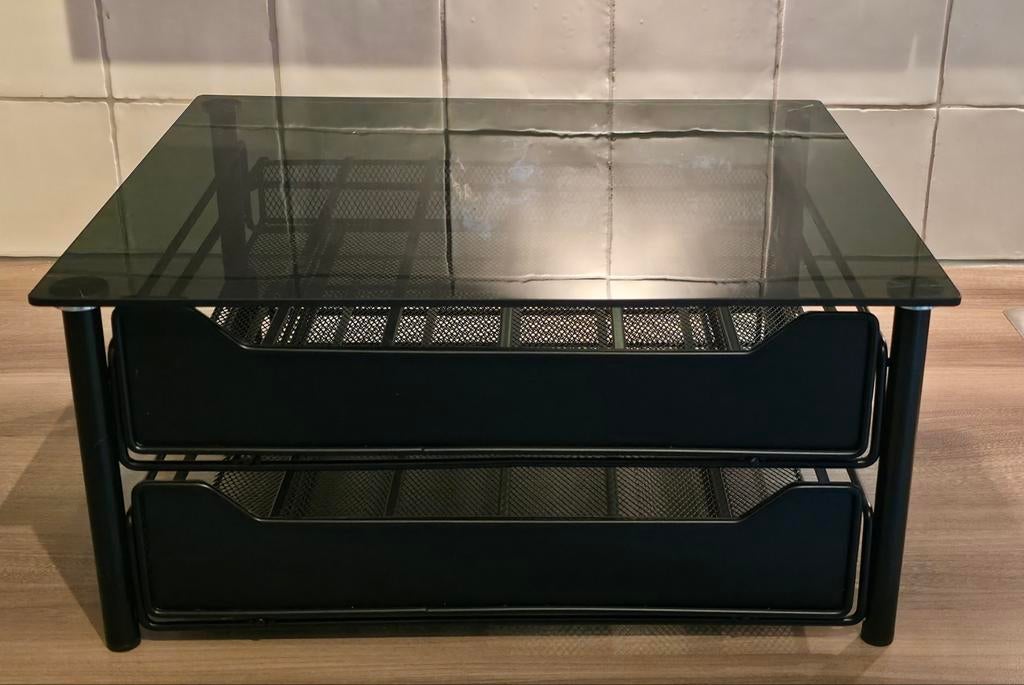 Dolce Gusto Cuphouder met 2 lades en glazen bovenkant, Ophalen of Verzenden, Zo goed als nieuw