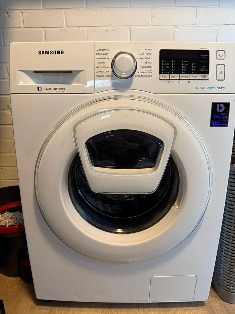 Samsung eco bubble 8kg, Ophalen, 1200 tot 1600 toeren, Gebruikt, 8 tot 10 kg