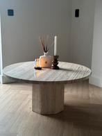Travertin salontafel, Huis en Inrichting, Tafels | Salontafels, Overige materialen, 50 tot 100 cm, Travertin japandi vintage marmeren natuursteen