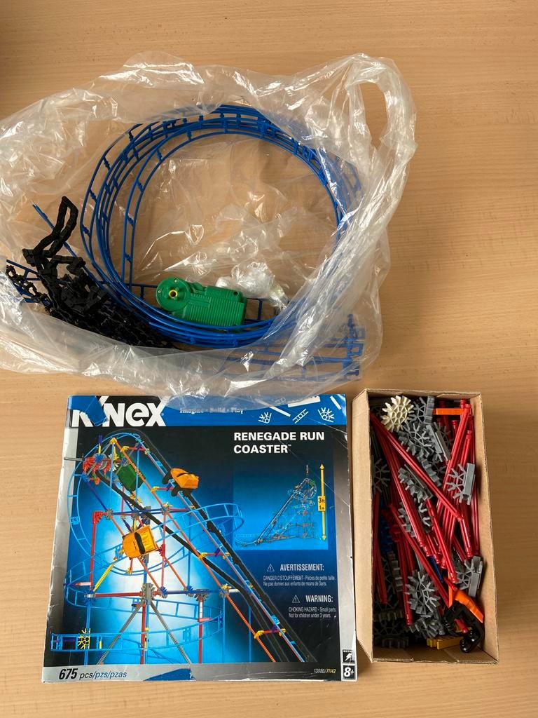K'NEX Renegade Run Coaster - Bouw je eigen achtbaan!, Ophalen of Verzenden, Gebruikt, Bouwen