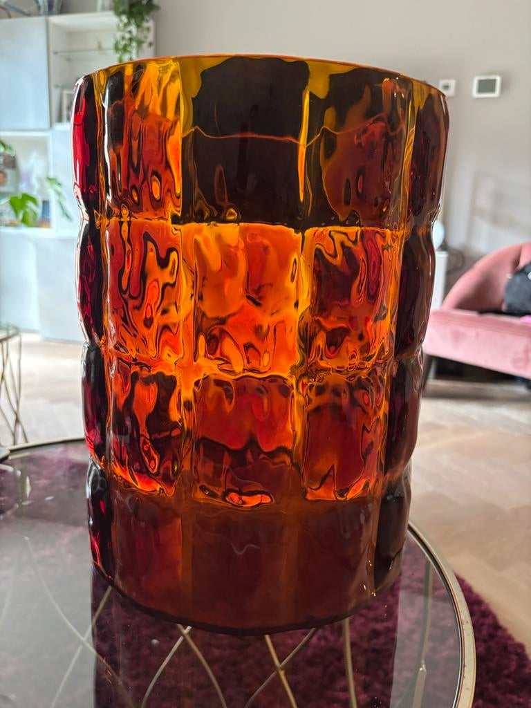 Kartell Matelassé vaas oranje - design, Ophalen, Kunststof, Oranje, Zo goed als nieuw