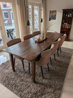 Eiken tafel met 6 stoelen, Huis en Inrichting, Tafels | Eettafels, Ophalen, Gebruikt, Eikenhout, 200 cm of meer