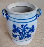 Antieke keulse pot met blauw decor en oren, Ophalen
