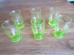6 borrelglaasjes Uraniumglas / Annagroen, Ophalen of Verzenden