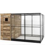 Volière R9 met houten nachthok en aluminium vlucht Nachthok, Ophalen of Verzenden, Nieuw, Aluminium, Volière