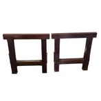 Antiek mahonie campaign koffer schragen, Ophalen of Verzenden