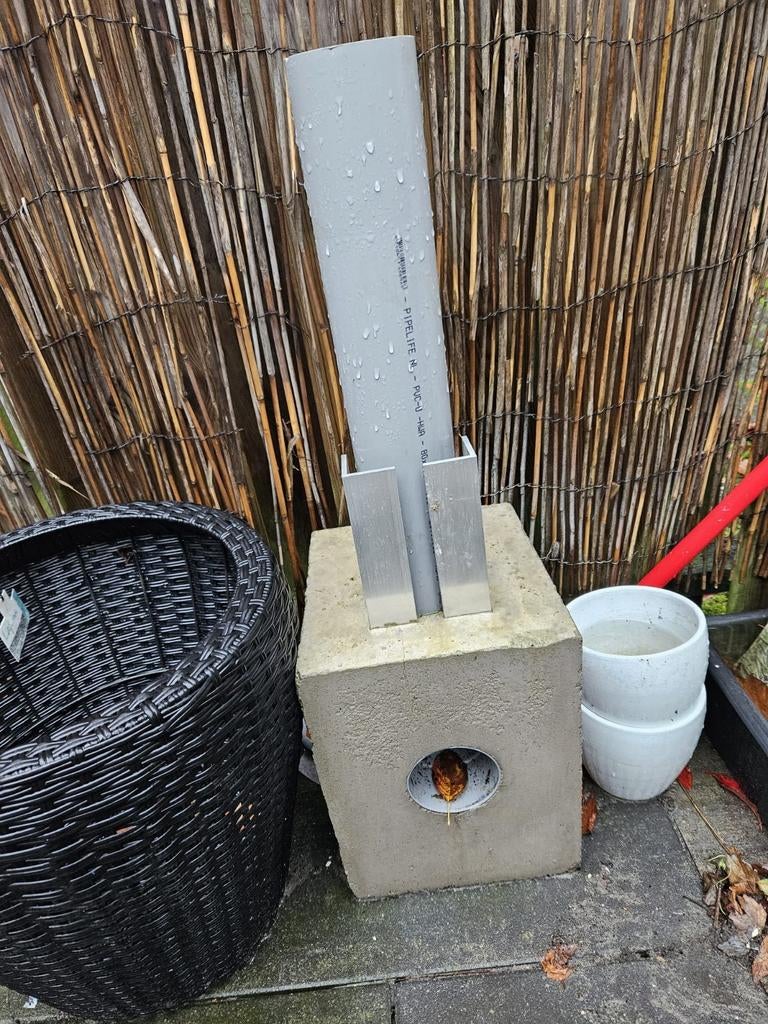 Betonnen fundering o.a voor terrasoverkapping, Ophalen