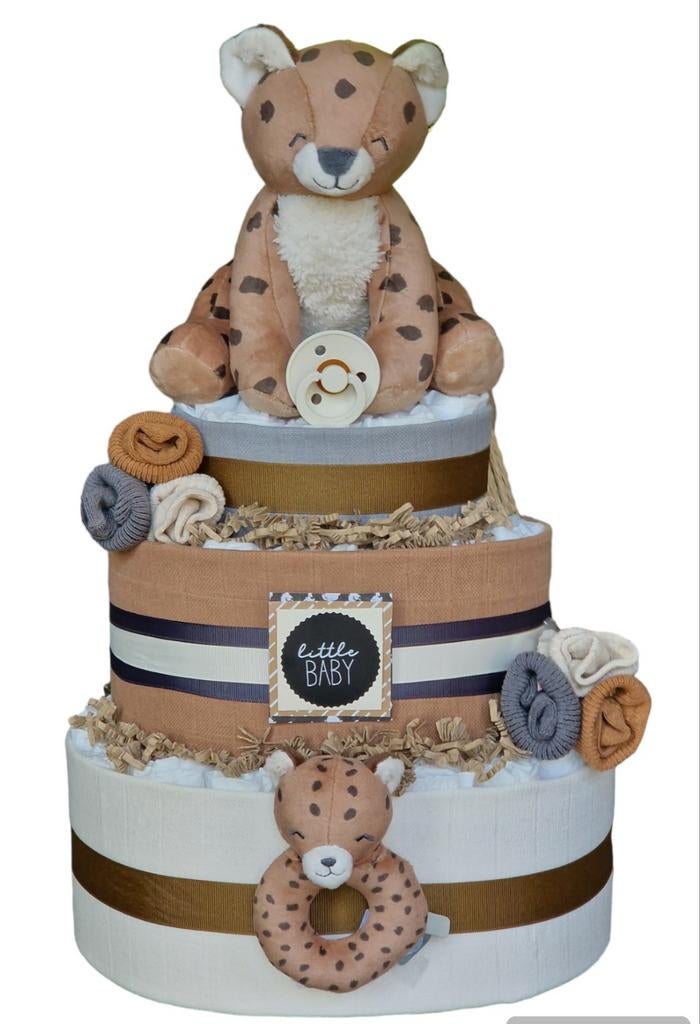 Savanne , jungle luiertaart ,neutrale luiertaart, Kraamcadeau, Babycadeau-idee, Nieuw, Ophalen of Verzenden