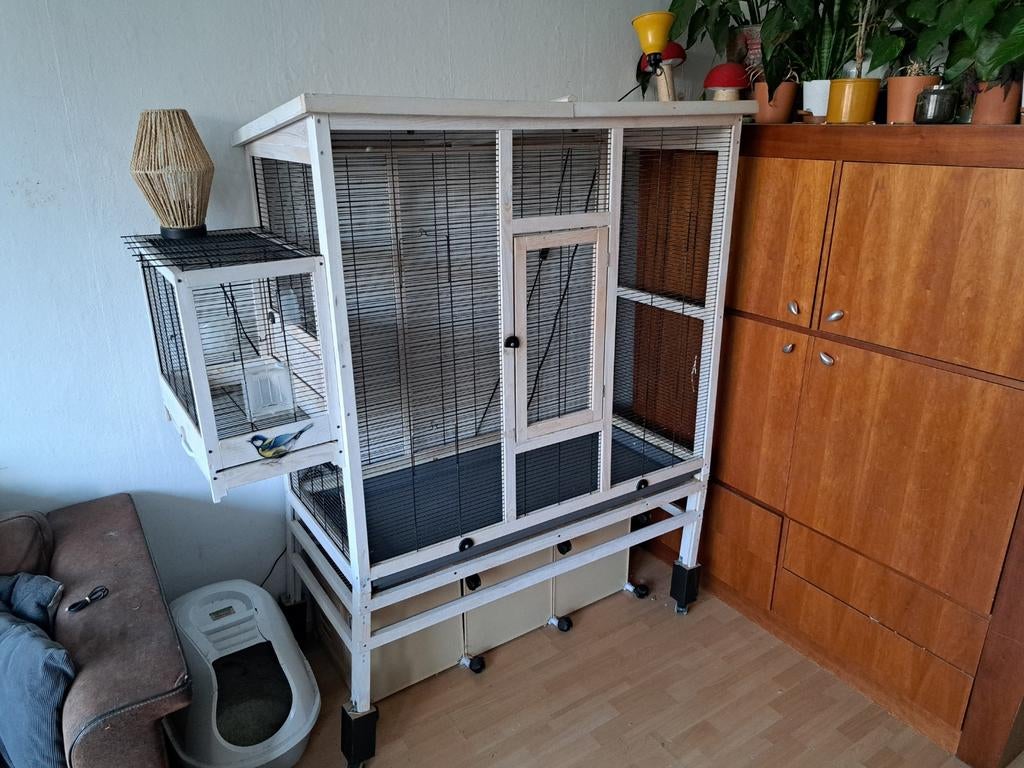 Volière vogels, binnen hok - kooi, Dieren en Toebehoren, Ophalen, Zo goed als nieuw, Aluminium, Volière