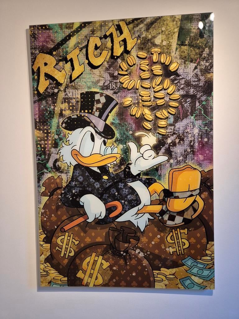 Glazen schilderij dagobert duck, Ophalen