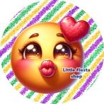 L697 icing frosting emoji 19cm eetbare taart plaat print, Ophalen of Verzenden, Nieuw, Taarten, Versiering