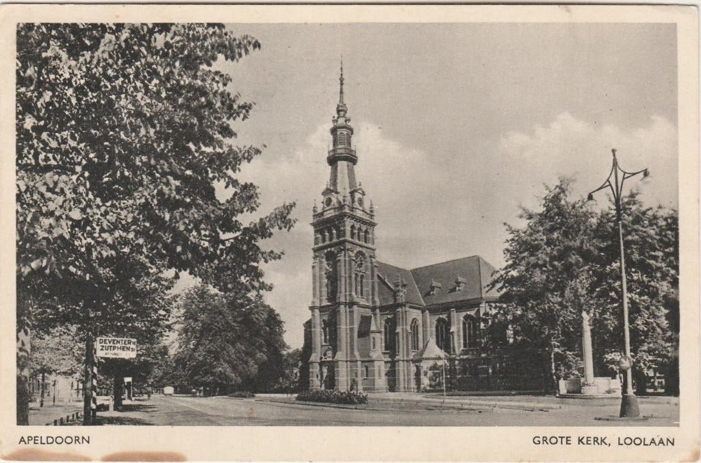 APELDOORN Grote Kerk Loolaan 1948, Verzamelen, Verzenden, 1940 tot 1960, Gelopen, Gelderland