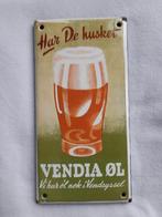 emaille bord bordje deurpostje bierglas orgineel 50jaren, Ophalen of Verzenden