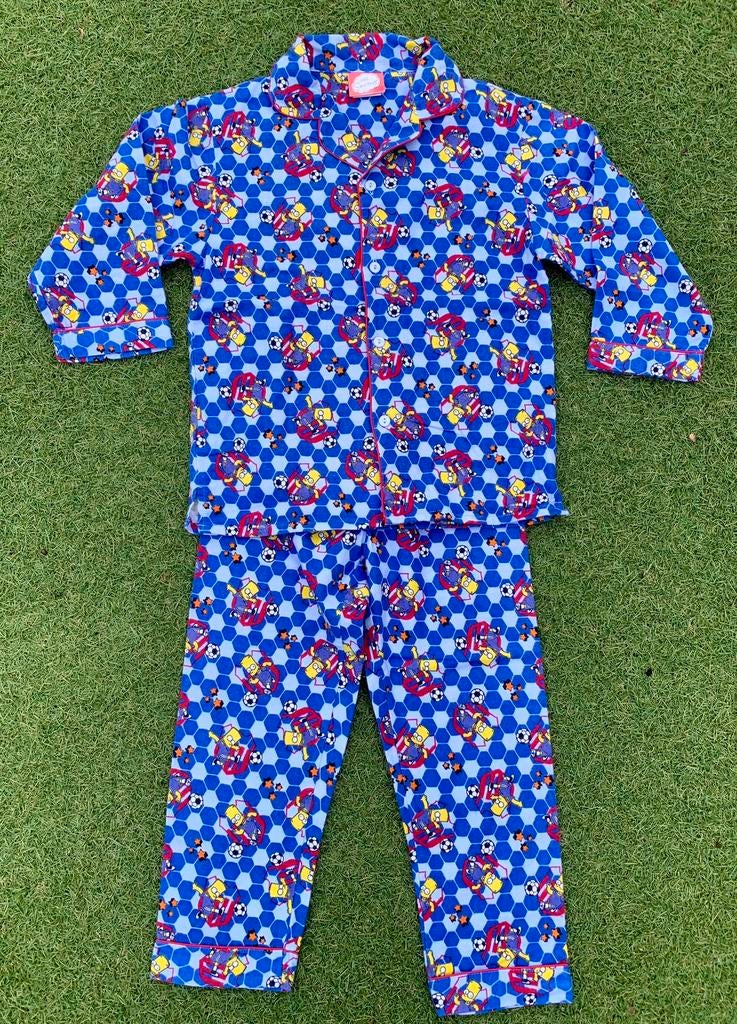 TE KOOP: flanellen pyjama van The Simpsons maat 116/122 ZGAN, Ophalen of Verzenden, Zo goed als nieuw, Jongen of Meisje, Nacht- of Onderkleding