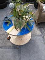Kabel haspel tafel 65 cm rond, Tuin en Terras, Tuintafels, Ophalen, Zo goed als nieuw, Rond, Hout