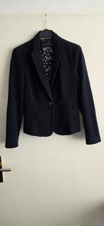 Te koop donker blauwe blazer met beige elleboog stukken, Ophalen of Verzenden, Maat 38/40 (M), Blauw