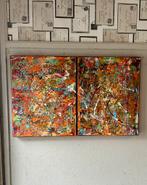 Valera- Kleurrijke abstract-Handgeschilderd-Twee Luik-Uniek, Ophalen of Verzenden