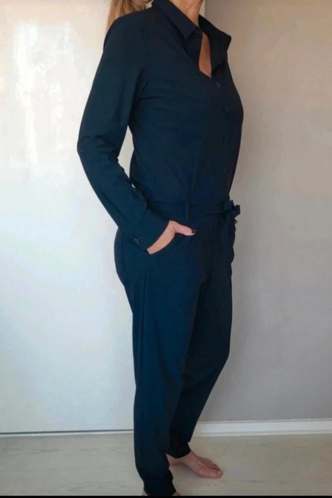 Studio Anneloes Angelique jumpsuit L Donkerblauw Travelstof, Studio Anneloes, Blauw, Maat 42/44 (L), Ophalen of Verzenden