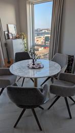 Wit marmeren tafel 105cm diameter, Huis en Inrichting, Tafels | Eettafels, Ophalen, Overige materialen, Gebruikt, Rond