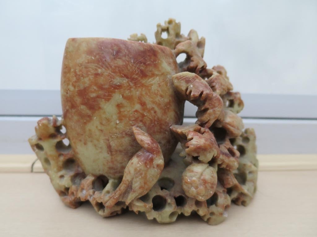 waardevol prachtig handgemaaktspeksteen beeld 15/12 cm, Ophalen of Verzenden