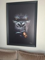 Schilderij Alexandre Ganger - Gorilla met sigaar 120x80, Antiek en Kunst, Ophalen