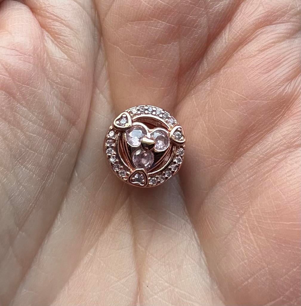 Pandora bedel rose goud verguld, Sieraden, Tassen en Uiterlijk, Bedels, Pandora, Ophalen of Verzenden, Zo goed als nieuw, 1 bedel