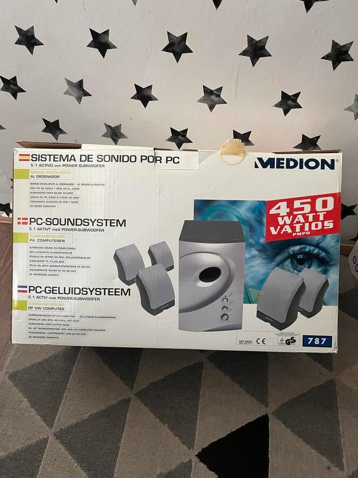 Medion 5.1 PC-Soundsystem met Power Subwoofer - Nieuwstaat, Computers en Software, Pc speakers, Zo goed als nieuw, Audiokanaal 5.1