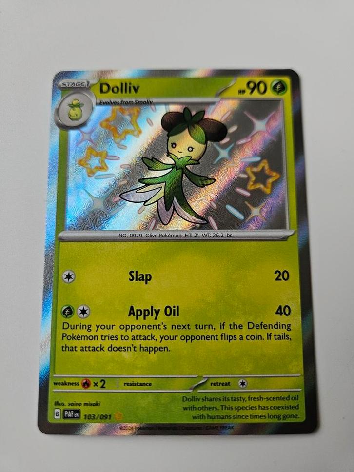 Dolliv - Paldean Fates, Hobby en Vrije tijd, Verzamelkaartspellen | Pokémon, Zo goed als nieuw, Losse kaart, Foil, Verzenden