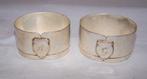 2 verzilverde Sola servetringen met monogram A- en G. Izgs., Ophalen of Verzenden
