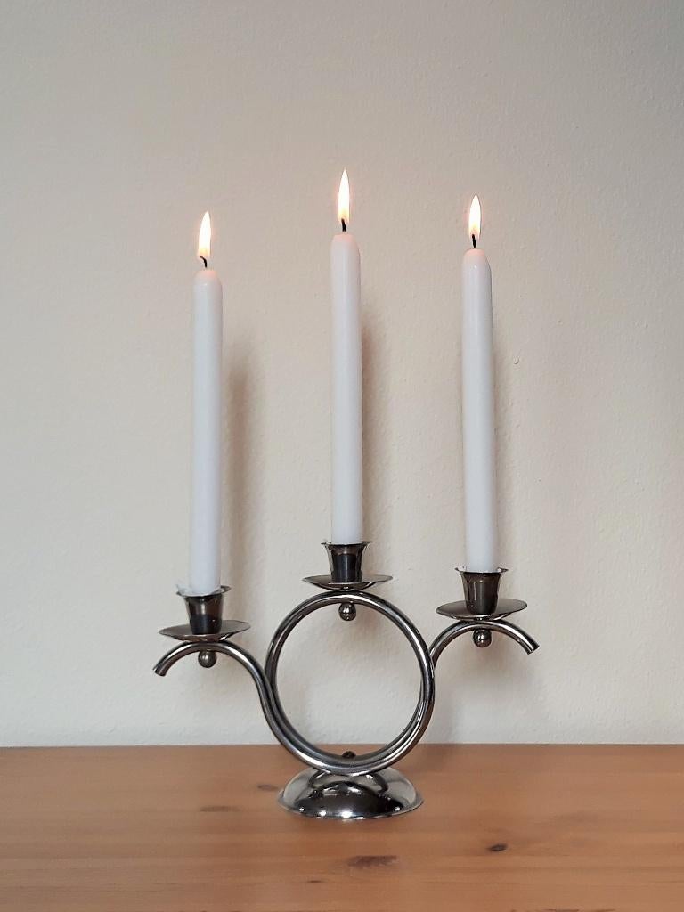 Kandelaar Bauhaus Art Deco, Ophalen of Verzenden, Koper of Brons