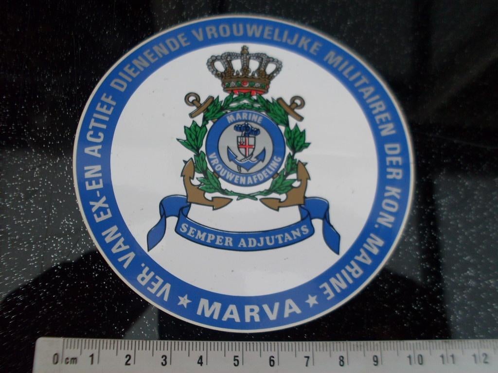 sticker marva vrouwelijke militairen marine logo embleem, Verzamelen, Verzenden, Zo goed als nieuw, Bedrijf of Vereniging