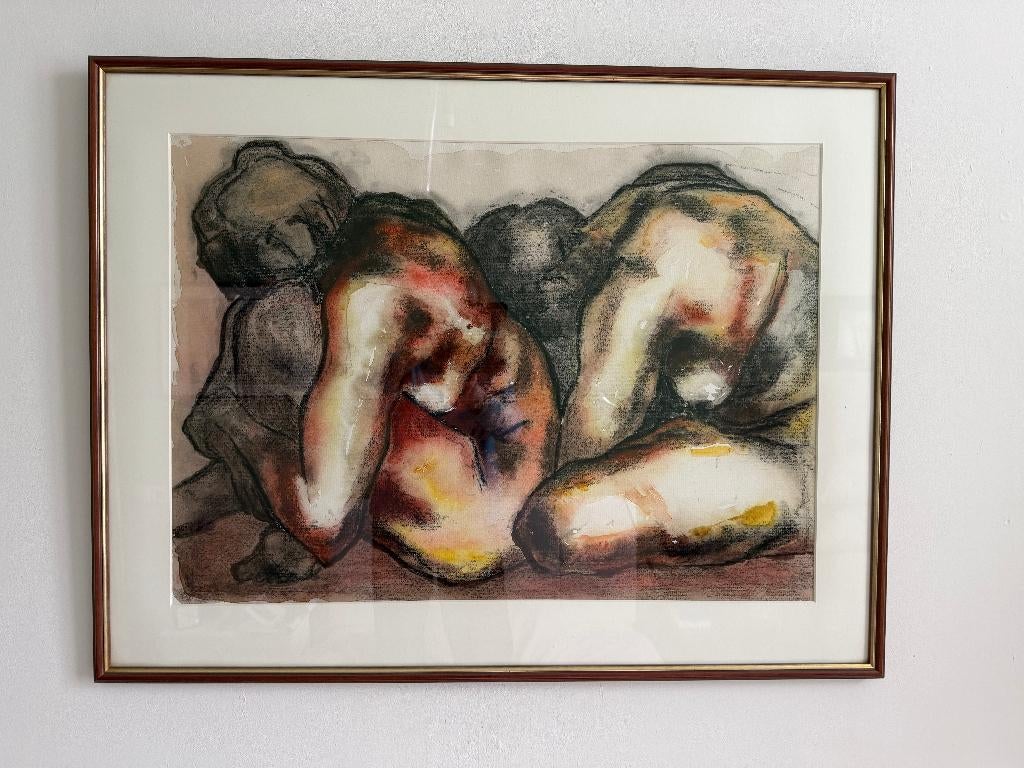 Aquarel inclusief lijst, Antiek en Kunst, Ophalen