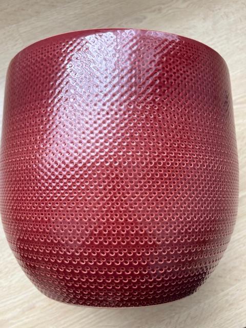 5 handgemaakte bloempotten Mica decorations kleur bordeaux, Rond, Zo goed als nieuw, Minder dan 40 cm, Balkon