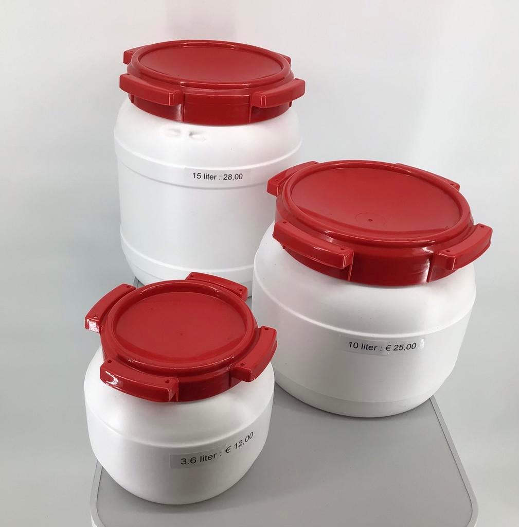 Voertonnen, Bewaartonnen. Nieuw. Maat : 3.6,10,15 ltr., Ophalen, Nieuw