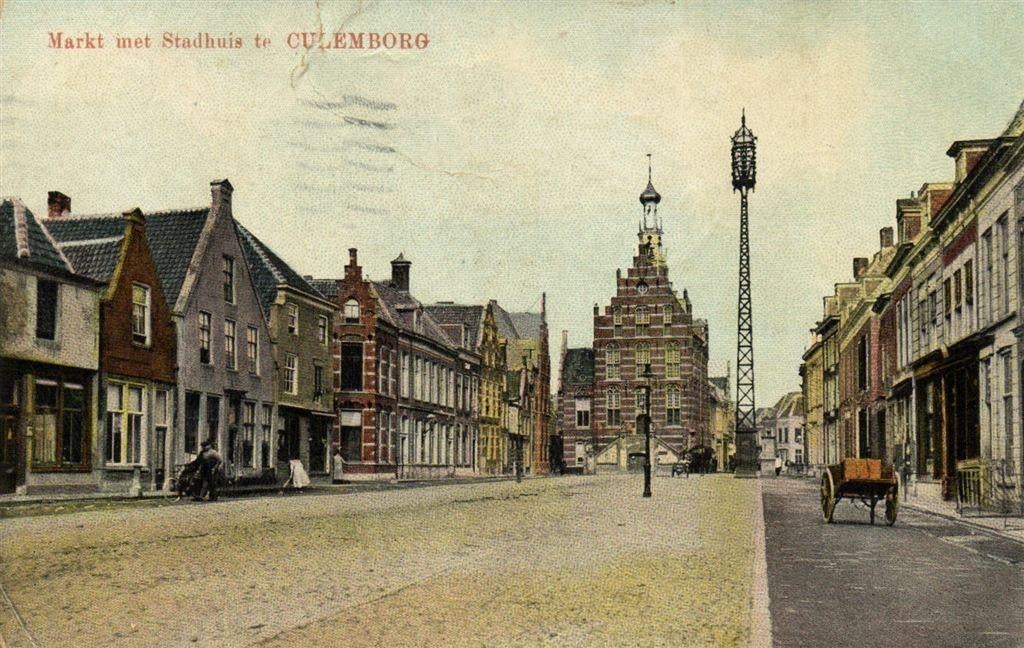 Markt met Stadhuis te Culemborg - B-keus - 1918 gelopen, Ophalen of Verzenden, Voor 1920, Gelopen, Zeeland