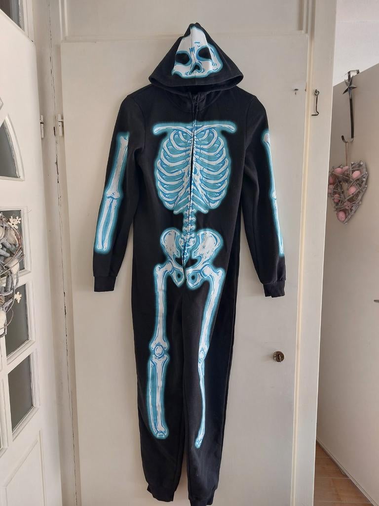 H&M Skelet Onesie Maat 170 - Perfect voor Halloween!, Jongen of Meisje, H&M, Ophalen of Verzenden, Overige typen
