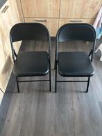 Zwarte klapstoelen Leen Bakker, Huis en Inrichting, Stoelen, Ophalen, Twee, Zwart, Zo goed als nieuw