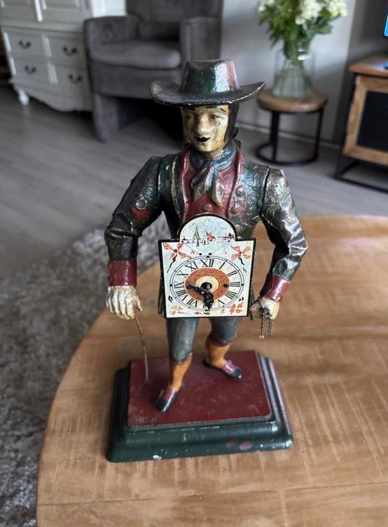 Antieke Klok in de vorm van een Man - Uniek Decorstuk, Ophalen
