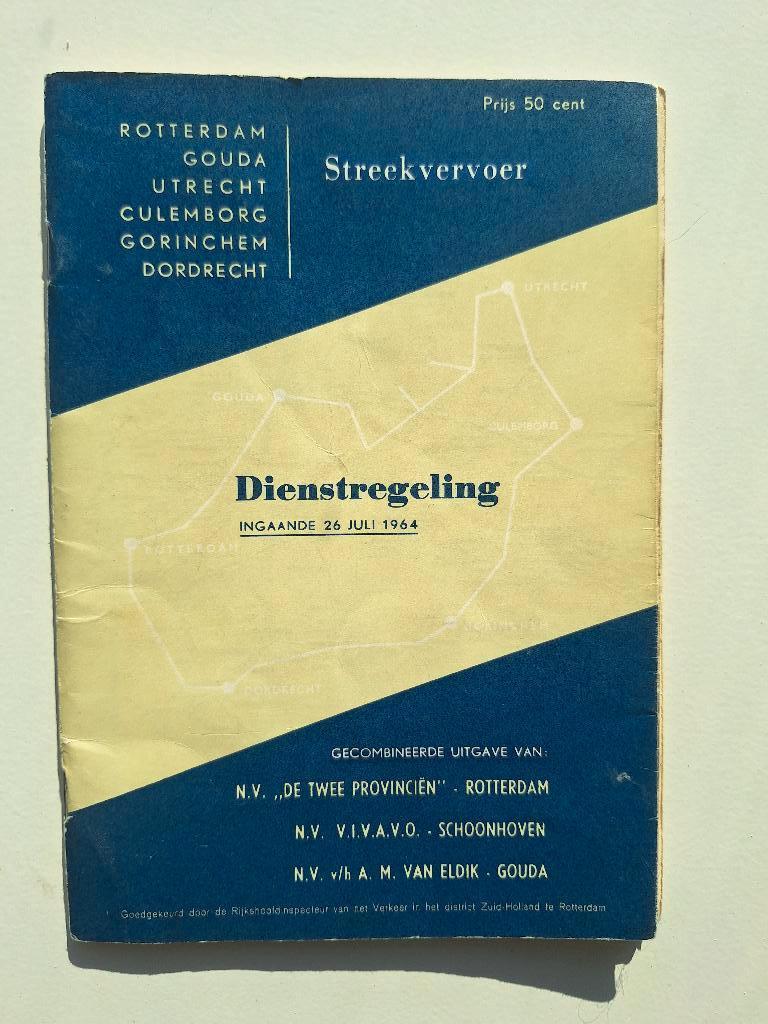 DE TWEE PROVINCIEN DIENSTREGELING INGAANDE - 26 JULI 1964, Verzamelen, Spoorwegen en Tramwegen, Ophalen of Verzenden, Gebruikt