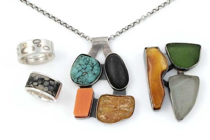 Harri Syrjanen Zilveren Ketting Hanger Broche Ringen Finland, Sieraden, Tassen en Uiterlijk, Kettinghangers, Zo goed als nieuw