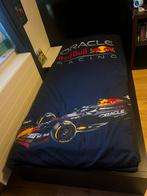 Houten bed donker bruin/zwart met lades en hoog hoofdbord, Ophalen, Gebruikt, 90 cm, Eenpersoons