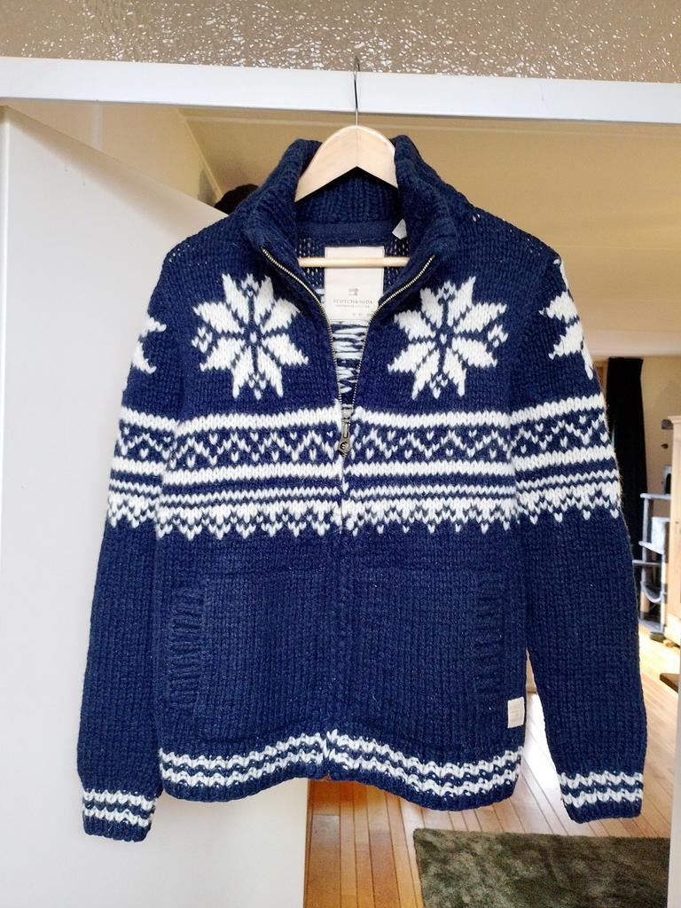 Scotch and Soda wollen vest maat S, Ophalen of Verzenden, Zo goed als nieuw, Blauw