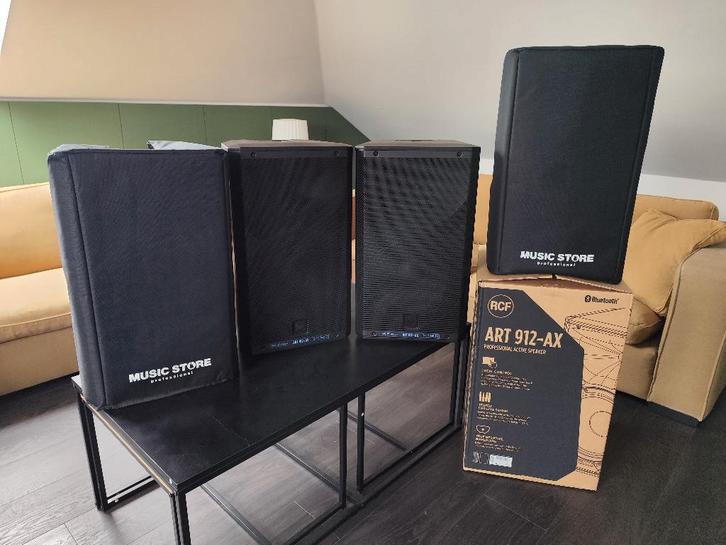 Set RCF ART 912-AX Bluetooth + covers in NIEUWSTAAT !!!, Audio, Tv en Foto, Luidsprekers, Zo goed als nieuw, Front, Rear of Stereo speakers