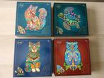 Vier nieuwe Premium houten puzzels vos, kat, schildpad, uil, Ophalen of Verzenden, Minder dan 500 stukjes, Nieuw, Legpuzzel
