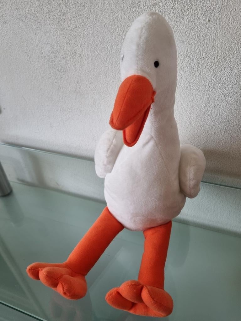 Orig, Max Velthuijs, EEND HANDPOP, 40 cm, Label, Inwst!, Kikker, Overige merken, Overige karakters, Ophalen of Verzenden