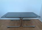 Vintage Bauhaus 70s  gerookt glas salontafel, Ophalen of Verzenden